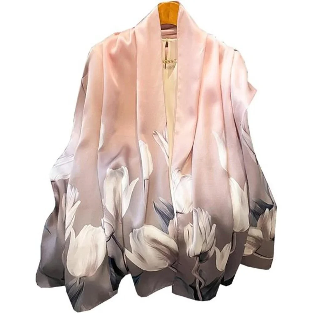 Pink Silky Scarf for Women Long Lightweight Dressy Wrap Soft Fashion Shawl Gift
